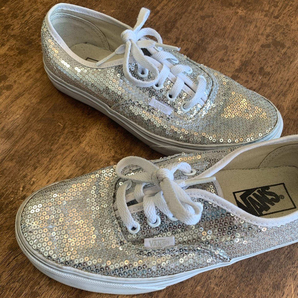 Silver Sequin Vans